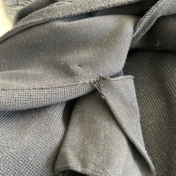 Vince Milano Knit Trench Coat Double Breasted Wool Blend Sweater Black M - Picture 6 of 7